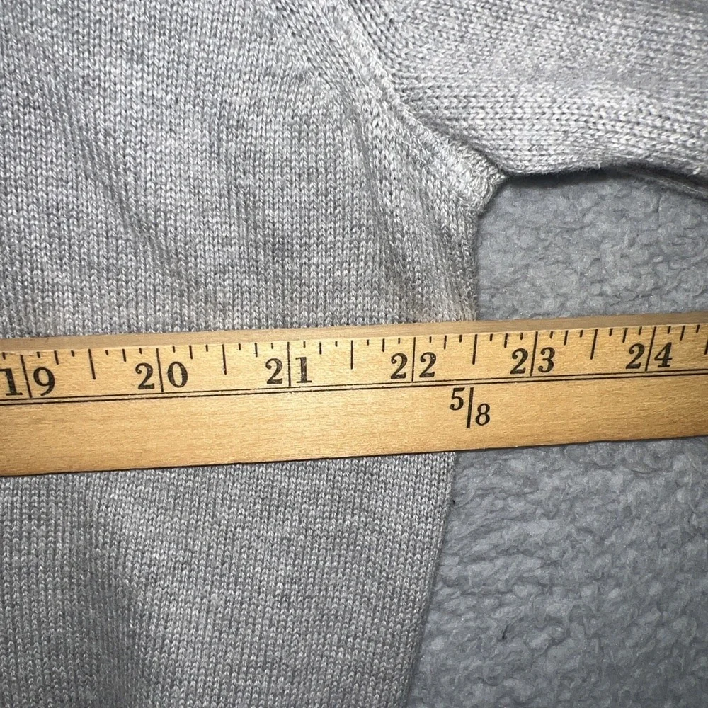 Banana Republic Hood Henley Mens XL Gray Pima Wool Blend Kangaroo Pocket Sweater